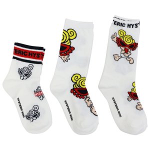 画像2: Hystericmini STANDARD MINI&BOX LOGO 3Pソックス  00:ホワイト (2)