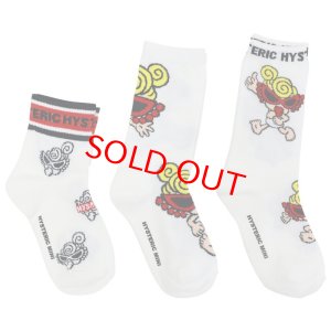 画像2: Hystericmini　STANDARD MINI&BOX LOGO 3Pソックス　　00:ホワイト (2)