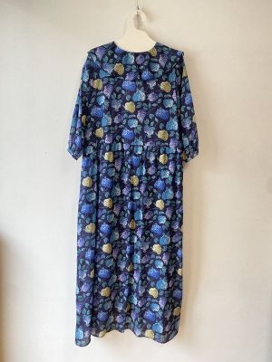 画像6: 40%off 2024SS Bon Vieux Temps　リバティptシルフローン　アジサイワンピース　　78；NAVY (6)