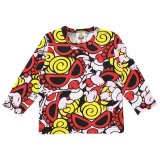 MY FIRST HYSTERIC MINI DOLL総柄 ラグラン長袖Tシャツ 10:ブラック