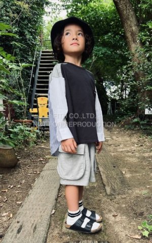 画像6: 40%off 2024春夏FITH     テンジク×ストライプ L/S Tシャツ 3;グレー (6)