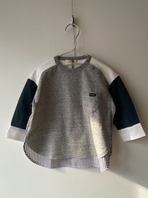 画像1: 40%off 2024春夏FITH  　  テンジク×ストライプ L/S Tシャツ　3；グレー (1)