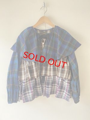 画像1: 50%off 2024春夏　GTH　    マドラス フリフリ シャツ　　4；紺　サイズ；02 (1)