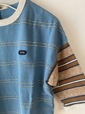 画像2: 40%off 2024春夏FITH      アイビーボーダー Big L/S Tシャツ 14;ブルー (2)