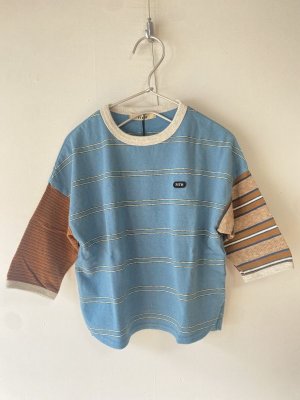 画像1: 2024春夏FITH  　   アイビーボーダー Big L/S Tシャツ　14；ブルー (1)