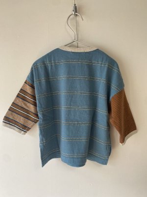 画像3: 40%off 2024春夏FITH      アイビーボーダー Big L/S Tシャツ 14;ブルー (3)