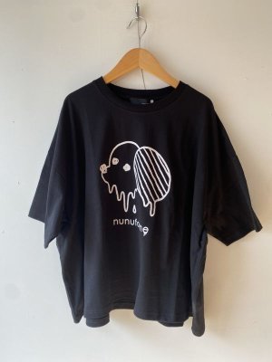 画像1: nunuforme 　 とろけるinuinu Tシャツ　　BK (1)