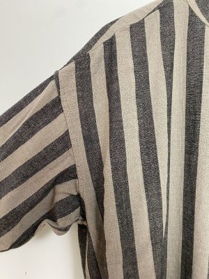 画像2: 40%off   YARRA 　　 リネン混ストライプワンピース　99:ブラック　FREE (2)