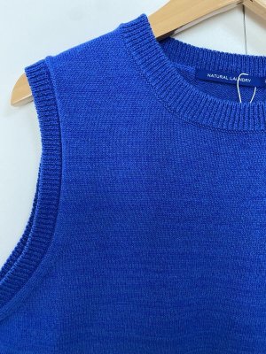 画像3: 30%off 2024春夏　NATURAL LAUNDRY　CLニットポケットベスト　450：ブルー　サイズ:2 (3)