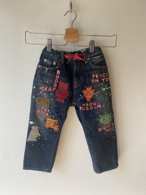 画像1: 40%off 2024春夏　DENIMDUNGAREE　   12ozHOME MADEデニム ラクガキ イージー PN　　4；紺 (1)