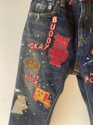 画像3: 40%off　DENIMDUNGAREE　   12ozHOME MADEデニム ラクガキ イージー PN　　4；紺 (3)