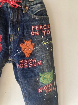 画像2: 40%off　DENIMDUNGAREE　   12ozHOME MADEデニム ラクガキ イージー PN　　4；紺 (2)