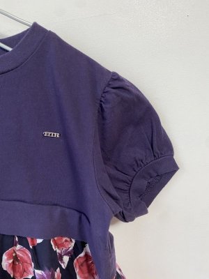 画像2: 40%off 2024春夏FITH   ソフト天竺 花柄プリント 膝下丈 ワンピース 12:パープル (2)