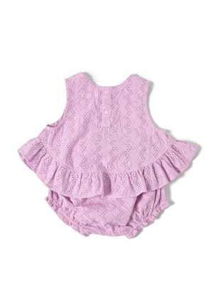 画像2: La stella フリルヘムAラインレースチュニックスーツ (2)