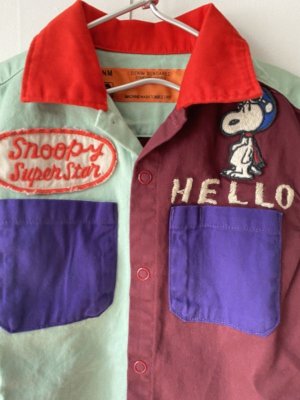 画像2: 40%off 　DENIMDUNGAREE　       ツイル SNOOPY シャツ　　91；クレイジー (2)