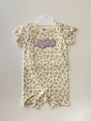 画像1: 30%off X-girl kids 　レオパード柄カバーオール　サイズ；70    05；アイボリー (1)