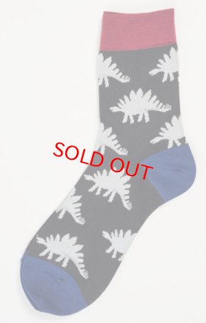 画像1: 50%off 2024SS　　gomme  ステゴサウルスソックス　　3黒×白 　　サイズ；F (1)