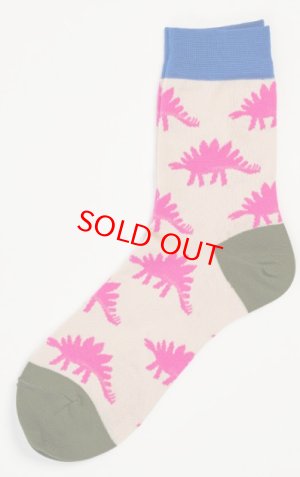 画像1: 50%off 2024SS　　gomme  ステゴサウルスソックス　　 1ベージュ×ピンク 　　サイズ；F (1)