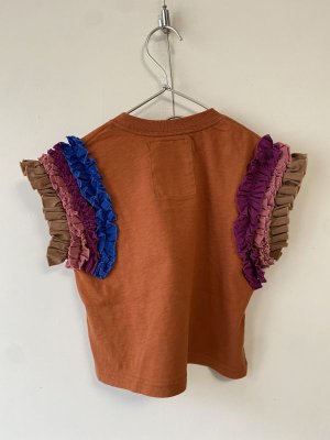 画像3: 50%off 2024春夏　GTH　	 テンジク ソデフリフリ TEE　　7；茶　　サイズ；110 (3)