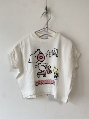 画像1: GC　 SNOOPY ROLLER SKATE Tent-sleeves Tee　1；白 (1)