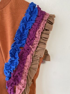 画像2: 50%off 2024春夏　GTH　	 テンジク ソデフリフリ TEE　　7；茶　　サイズ；110 (2)