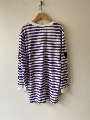 画像3: 50%off 2021秋冬　GTH　　ボーダー　ウミニアコガレ　ロングロング　TEE 　12；パープル　　サイズ；01 (3)