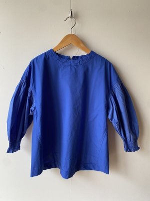 画像1: 30%off grin　染めブロードシャーリングスリーブプルオーバー　460:ブルー　　　サイズ:2 (1)
