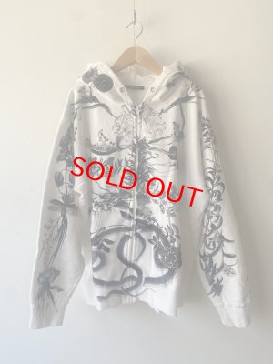 画像1: AHCAHCUM   オハナカラダジップバーカー  01：白 (1)