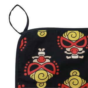 画像3: Hystericmini スクエアクロス 総柄 ループ付きハンドタオル 98:ブラック (3)