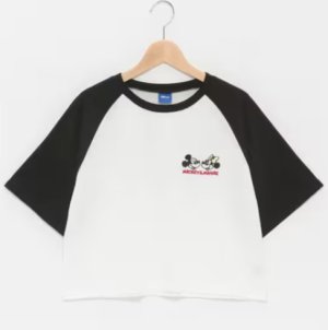 画像1: 30%off   Lovetoxic    【Disney】ラグラン半袖Tシャツ　　80；クロ (1)