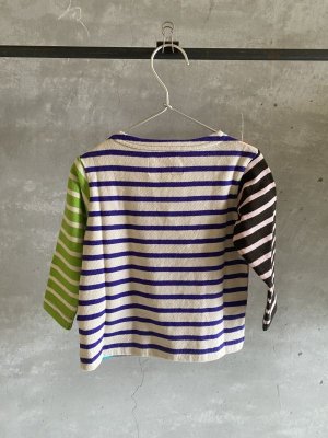 画像3: 40%off    　DENIMDUNGAREE　 ボーダーテンジク ボートネック TEE　91；クレイジー　　サイズ；BM（90） (3)