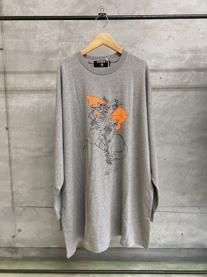 画像1: 30%off   2024AW　gomme(H)　　ロング長袖Tシャツ　　1；グレー　サイズ；M (1)