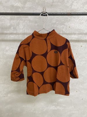 画像1: 40%off   2024秋冬　FITH  　 ベア天竺　ドットPT　モックネックTシャツ　13；ワイン (1)
