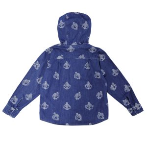 画像2: Hystericmini MINI FACE デニム ジャガード フード付きシャツ 45;インディゴ (2)