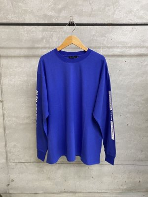画像1: GLAZOS  　　USAコットン・袖ロゴバックプリントビッグ長袖Tシャツ　　51：ブルー (1)
