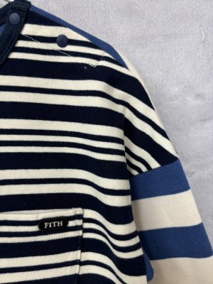 画像2: 40%off   2024秋冬 FITH   ボーダーTシャツ 4;紺 (2)