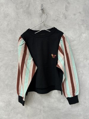 画像1: 40%off   2024秋冬　GTH　  　テンジク コトリ パフスリーブ TEE　　2；黒 (1)