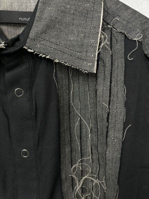 画像3: 40%off   nunuforme  裁ち切りツイルシャツ　　BLACK　　サイズ；2（163） (3)