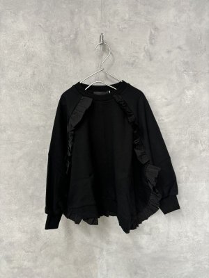 画像1: 30%off   nunuforme ラウンドフリルトレーナー　　BLACK (1)