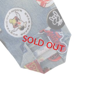 画像3: 40%off   Hystericmini　MINI DOLL SCRATCH DENIM ラグラン長袖Tシャツ　　26；マゼンタ (3)