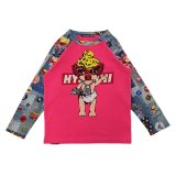 Hystericmini FLY WITH DEVIL MINI 羽付き 長袖Tシャツ 20；レッド