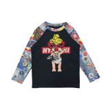 Hystericmini FLY WITH DEVIL MINI 羽付き 長袖Tシャツ 00；ホワイト