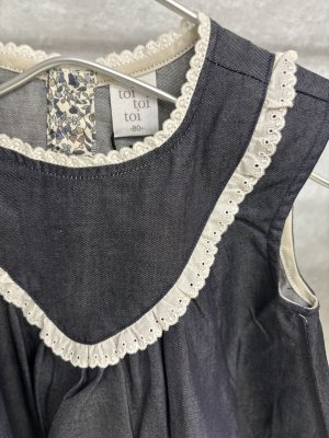 画像2: toi toi toi    ダヤントップスセット　　navy (2)