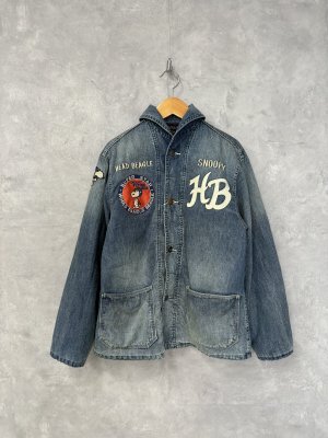 画像1: 40%off    2024秋冬　DENIMDUNGAREE　	8OZデニム SNOOPY カバーオール　14；ブルー (1)