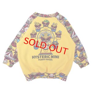 画像2: MY FIRST HYSTERIC　HYSTERIC MINI LAND総柄 ラグラン裏毛トレーナー　60；イエロー　サイズ；90 (2)