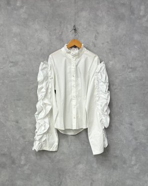 画像1: 30%off   nunuforme 　ドロストスリーブシャツ　Off White (1)