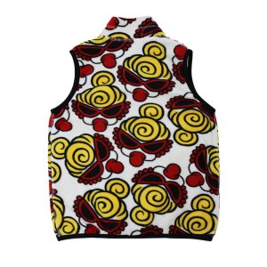 画像2: Hystericmini MINI FACE総柄 マイクロフリース ベスト  04;ホワイト系 (2)