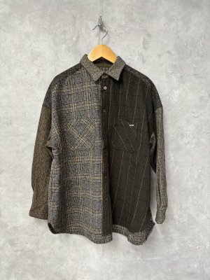 画像1: 40%off   2024秋冬　FITH  　 コットンツイードシャツ　9；カーキ (1)