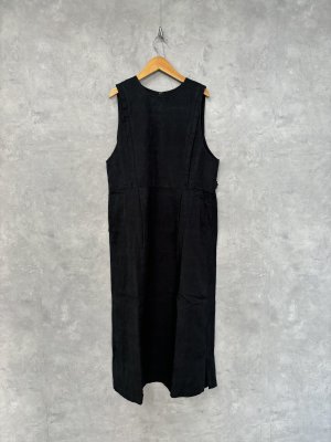 画像1: 30%off   doux blue　コットンリネンJQワンピース　55；ブラック　サイズ；F (1)