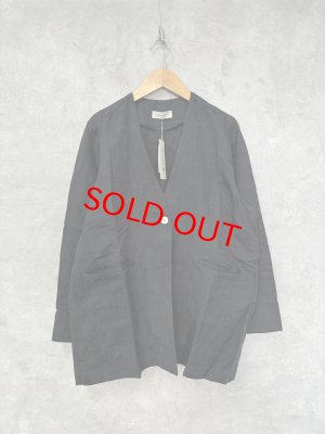 画像1: 30%off   doux blue　コットンリネンJQジャケット　55；ブラック　サイズ；F (1)